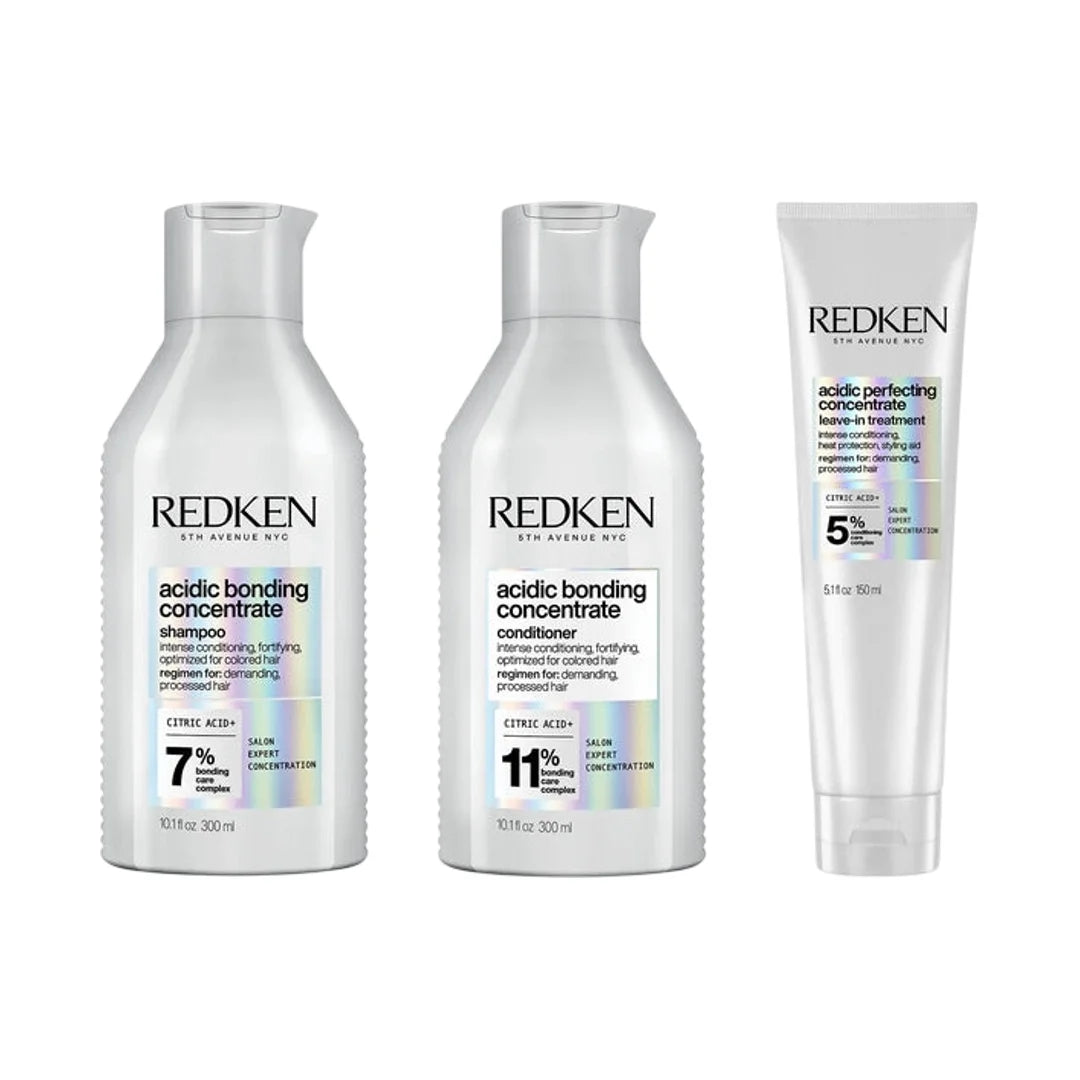 Redken Acidic Bonding Shampoo, Conditioner and Leave In Bundle